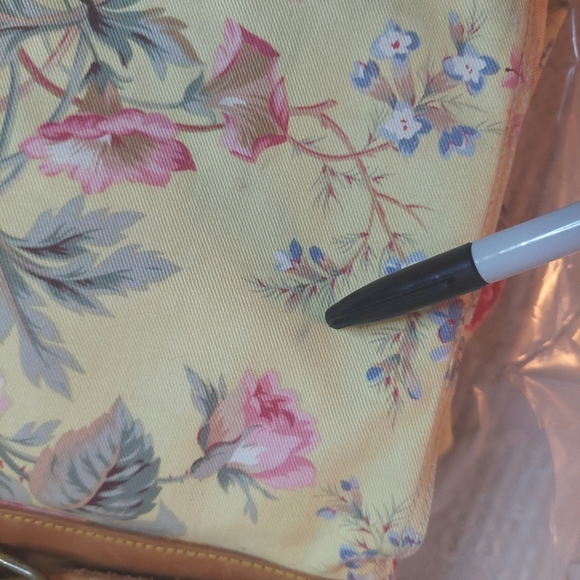 Vintage 80's Ralph Lauren Floral Carpet Tapestry Leather Satchel- Travel Bag! - Picture 12 of 16